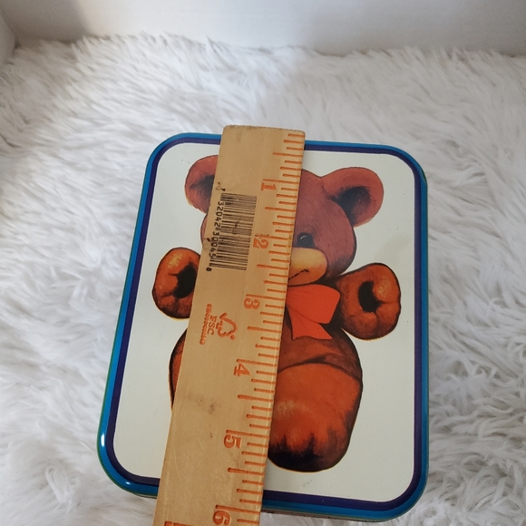 Vintage 1984 Cheinco Rainbow I Love Teddy Bears Rectangle Storage Box Tin - Picture 7 of 10